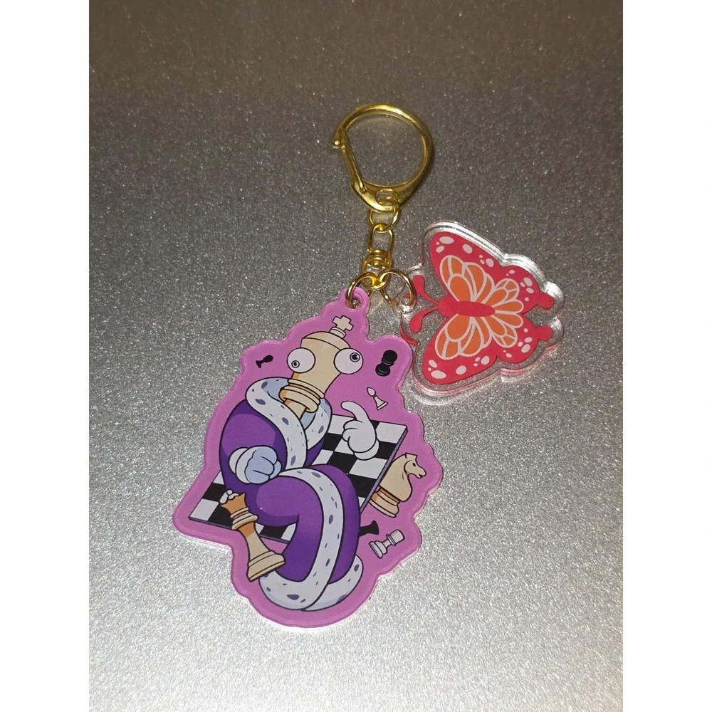 Kinger Keychain With Butterfly Charm! TADC The Amazing Digital Circus Handmade!